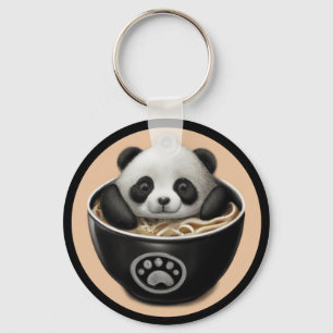 Cute Baby Panda Beer zwemt in een hok ramen Sleutelhanger