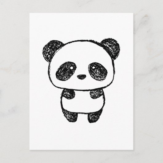 Cute Baby Panda getekend in Charcoal #3 Briefkaart (Voorkant)