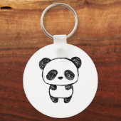 Cute Baby Panda in houtskool #3 Sleutelhanger (Voorkant)
