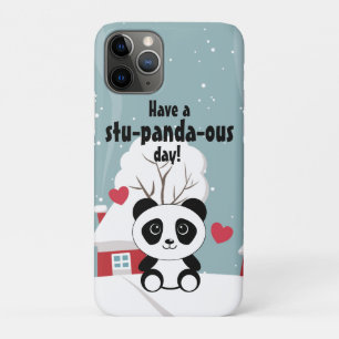 Cute Baby panda in Winter Sneeuwgrijs iPhone 11 Pro Hoesje
