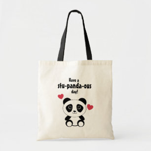 Cute Baby panda in Winter Sneeuwgrijs Tote Bag