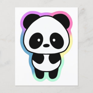 Cute Baby Panda - Regenboogkleuren Flyer