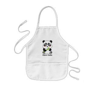 Cute Baby Panda Vegan Kinder Apron Schort