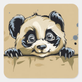 Cute baby panda vierkante sticker