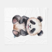 Cute baby panda waterverf fleece deken (Voorkant (Horizontaal))