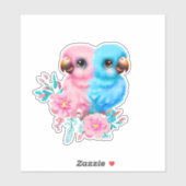 Cute Baby Parrot Twins Sticker (Vel)