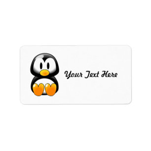Cute Baby Penguin - Aanpasbaar Etiket