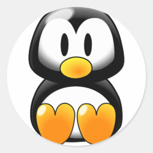 Cute Baby Penguin - Aanpasbaar Ronde Sticker