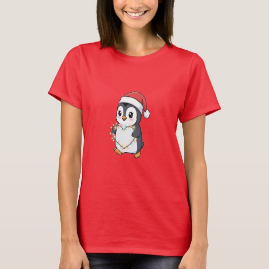 Cute Baby Penguin Design T-Shirt (Devant)