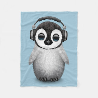  Cute Baby Penguin Dj met hoofdtelefoon Fleece Deken