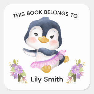 Cute Baby Penguin en label Kinder naam baby