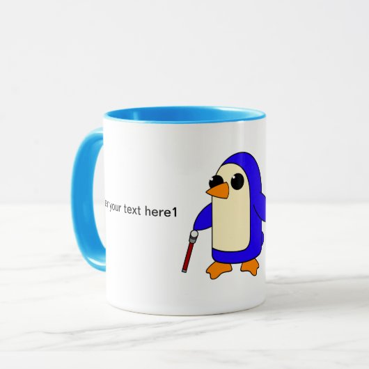 Cute Baby Penguin met Cane-aanpassing Mok (Voorkant links)