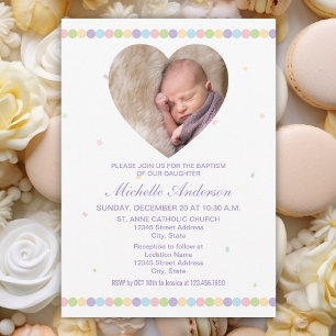 Cute Baby Photo Gender Neutral Christening Baptism Kaart