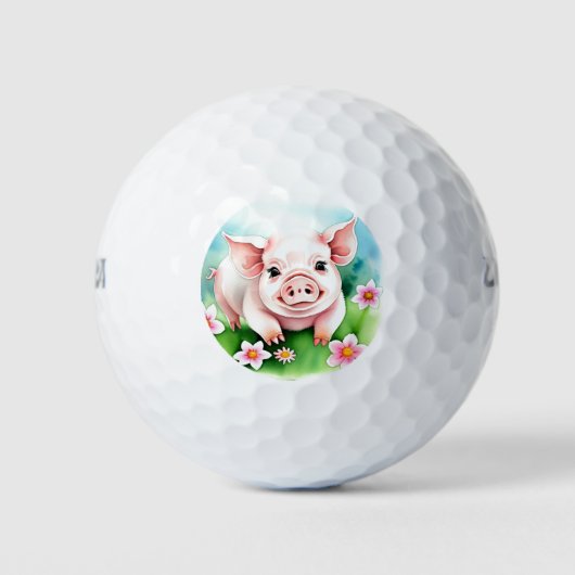 Cute Baby Pig Golfballen (Voorkant)