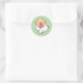 Cute Baby Pig Wrapped in Blanket Ronde Sticker (Tas)