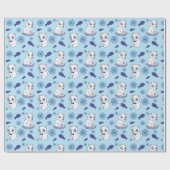 Cute Baby Polar Bears Pattern Wrapping Paper Cadeaupapier (Vlak)