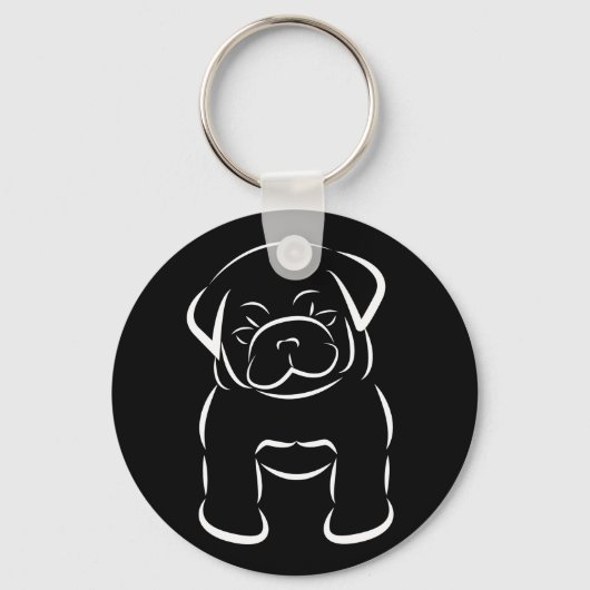 Cute Baby Pug Sleutelhanger (Voorkant)