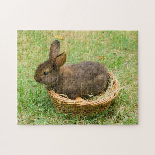 Cute baby rabbit legpuzzel (Horizontaal)