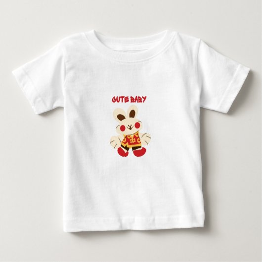 "CUTE BABY RABIT T-SHIRT" T-Shirt lapin bébé (Devant)