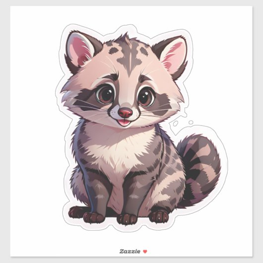 Cute Baby Raccoon Sticker (Vel)