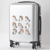 Cute Baby Rainbow Unicorn Custom Vinyl Sticker (Sur valise)