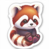 Cute Baby Red Panda Sticker (Voorkant)