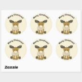 Cute Baby Reindeer Merry Kerstmis Sticker (Vel)