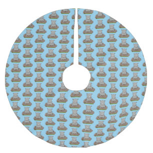 Cute baby rhino cartoon illustratie kerstboom rok