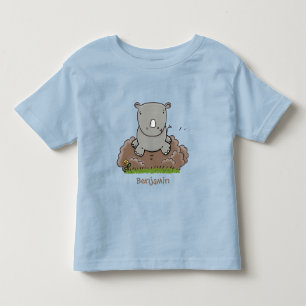 Cute baby rhino cartoon illustratie kinder shirts