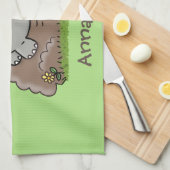 Cute baby rhino cartoon illustratie theedoek (Quarter Fold)