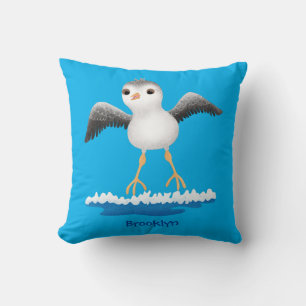Cute baby sandpiper cartoon illustratie kussen