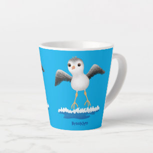 Cute baby sandpiper cartoon illustratie latte mok