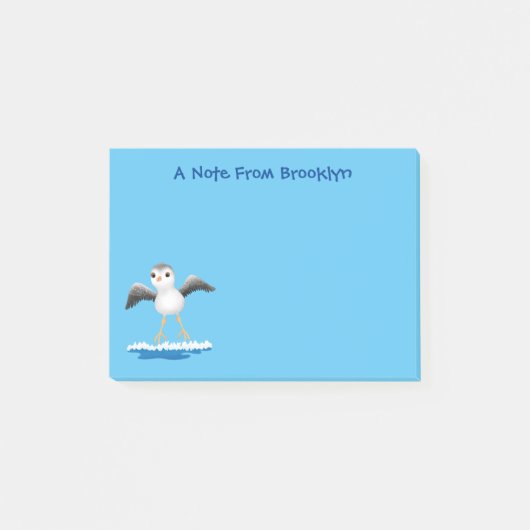 Cute baby sandpiper cartoon illustratie post-it® notes (Voorkant)
