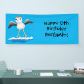 Cute baby sandpiper cartoon illustratie spandoek (Beurs)