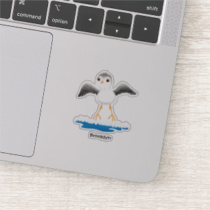 Cute baby sandpiper cartoon illustratie sticker