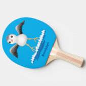 Cute baby sandpiper cartoon illustratie tafeltennisbatje (Zijkant)