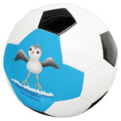 Cute baby sandpiper cartoon illustratie voetbal (Drie kwart)