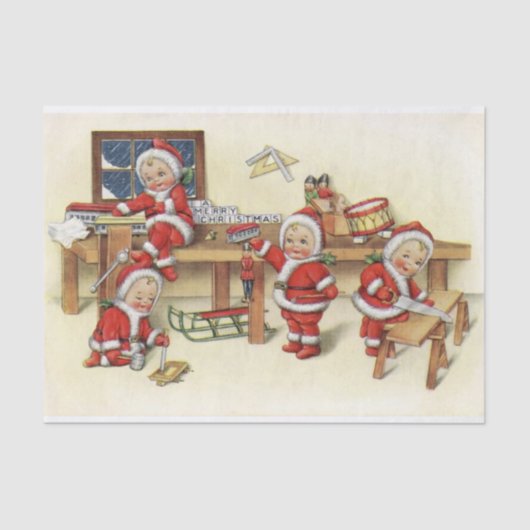 Cute  Baby Santa Illustration Tissuepapier (Voorkant)
