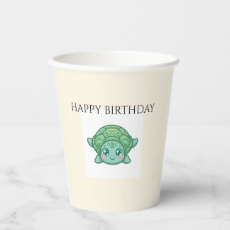 Cute Baby Schildpad Verjaardag Papieren Bekers
