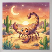 Cute Baby Scorpio Zodiac Wall Art Poster (Devant)