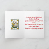 Cute Baby Sheep Surrounded By Yellow Daffodils Kaart (Binnen)