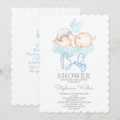 Cute Baby shower boy Uitnodiging (Voorkant / Achterkant)