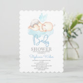 Cute Baby shower boy Uitnodiging (Staand voorkant)