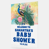 Cute Baby shower Floral Peacock Bienvenue Froid (Angle)