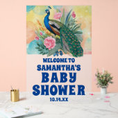 Cute Baby shower Floral Peacock Bienvenue Froid (Mariage)