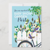 Cute Baby shower Garden Party Invitation florale (Devant)