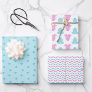 Cute Baby shower/Gender onthulling Inpakpapier Vel