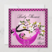 Cute Baby shower Girl Baby Pink Hammock Kaart (Voorkant)