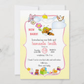 Cute Baby Shower Invitation for girl (Devant)