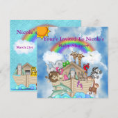 CUTE Baby shower Invitation Rainbow & Clouds Kaart (Voorkant / Achterkant)